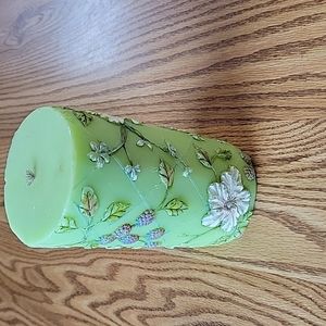 Flowers and Berries Pillar Candle